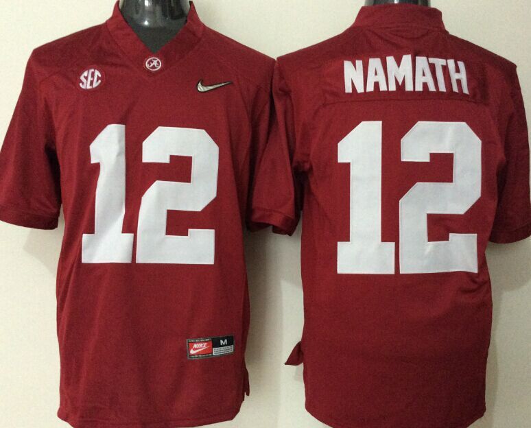 Men's Alabama Crimson Tide Joe Namath #12 Crimson Jersey